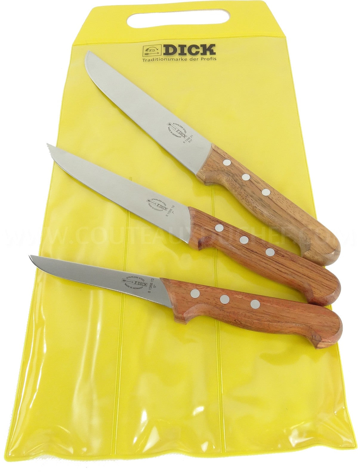 Pochette de 3 couteaux de boucher DICK Bois désosseur+saigner+boucher