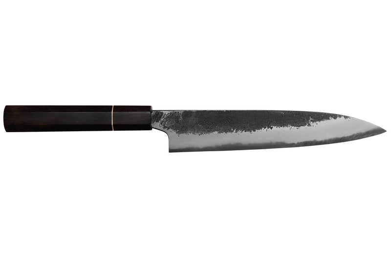 Couteau universel 18cm japonais artisanal Naoki Mazaki WS2 Black Nashiji
