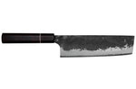Couteau nakiri 16,5cm japonais artisanal Naoki Mazaki WS2 Black Nashiji