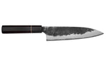 Couteau gyuto 18cm japonais artisanal Naoki Mazaki WS2 Black Nashiji
