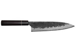 Couteau gyuto 21cm japonais artisanal Naoki Mazaki WS2 Black Nashiji