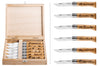 Coffret 6 couteaux Opinel Tradition Gravures Animalia n°08 lame 8,5cm manche chêne