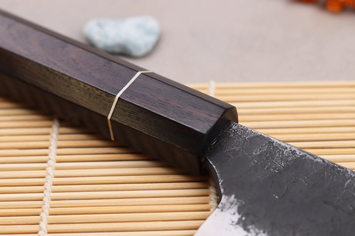 Couteau bunka 16,5cm japonais artisanal Naoki Mazaki WS2 Black Nashiji