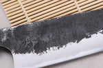Couteau gyuto 18cm japonais artisanal Naoki Mazaki WS2 Black Nashiji