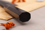 Couteau gyuto 21cm japonais artisanal Naoki Mazaki WS2 Black Nashiji