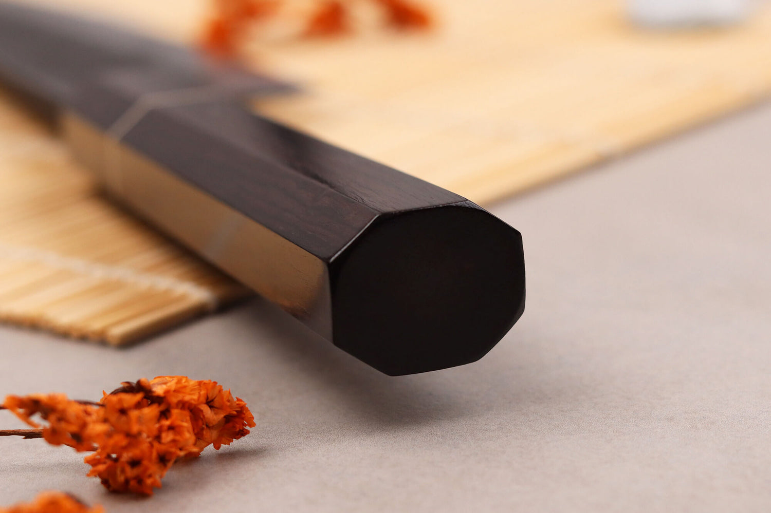 Couteau gyuto 21cm japonais artisanal Naoki Mazaki WS2 Black Nashiji