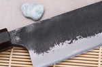 Couteau nakiri 16,5cm japonais artisanal Naoki Mazaki WS2 Black Nashiji