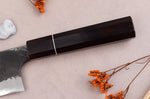 Couteau nakiri 16,5cm japonais artisanal Naoki Mazaki WS2 Black Nashiji