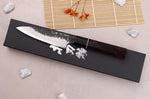 Couteau universel 12cm japonais artisanal Naoki Mazaki WS2 Black Nashiji