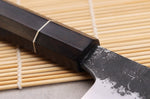 Couteau sujihiki 24cm japonais artisanal Naoki Mazaki WS2 Black Nashiji