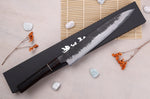 Couteau sujihiki 24cm japonais artisanal Naoki Mazaki WS2 Black Nashiji