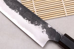 Couteau universel 18cm japonais artisanal Naoki Mazaki WS2 Black Nashiji