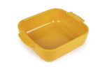 Plat four carré Peugeot Appolia en céramique jaune safran - 21cm