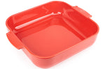 Plat four carré Peugeot Appolia en céramique rouge - 36 cm