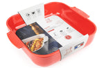 Plat four carré Peugeot Appolia en céramique rouge - 36 cm