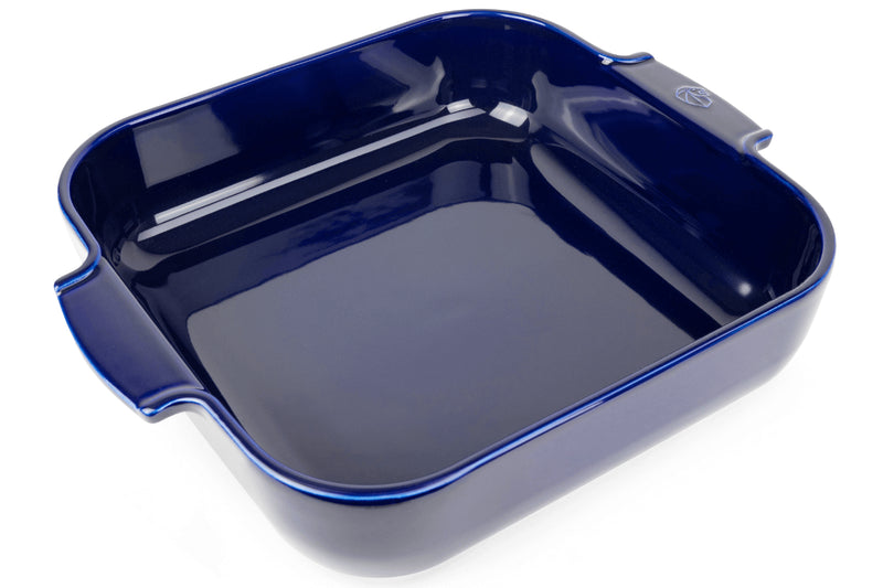 Plat four carré Peugeot Appolia en céramique bleu - 36 cm