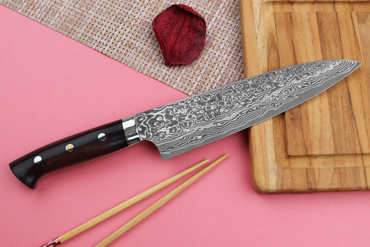 Couteau de chef japonais Takeshi Saji R2 Damas Mosaïque 21cm