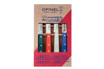 Coffret 4 couteaux Opinel Les Essentiels Primo manches en bois de charme multicolores
