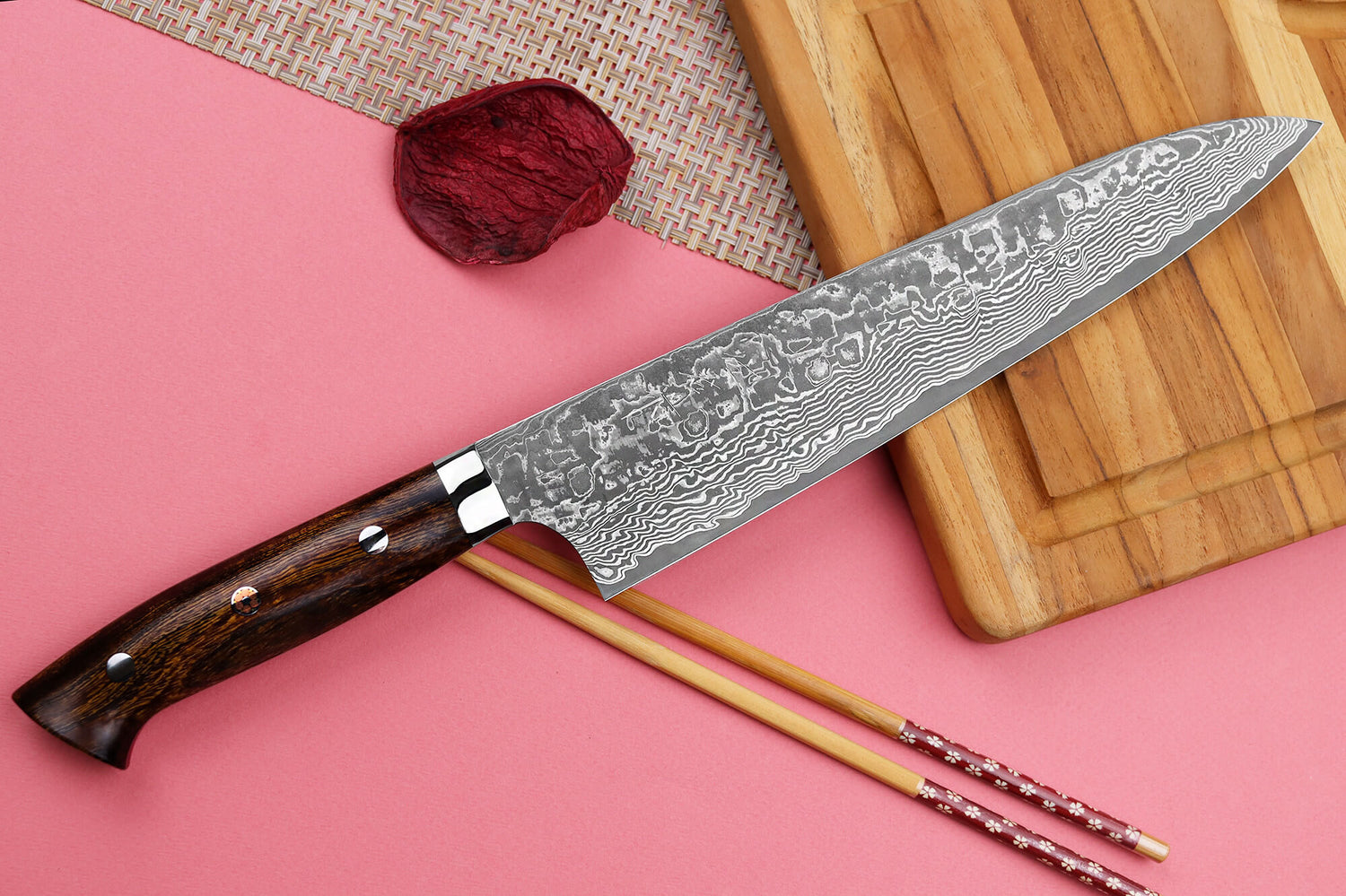 Couteau de chef japonais Takeshi Saji R2 Damas Mosaïque 24cm
