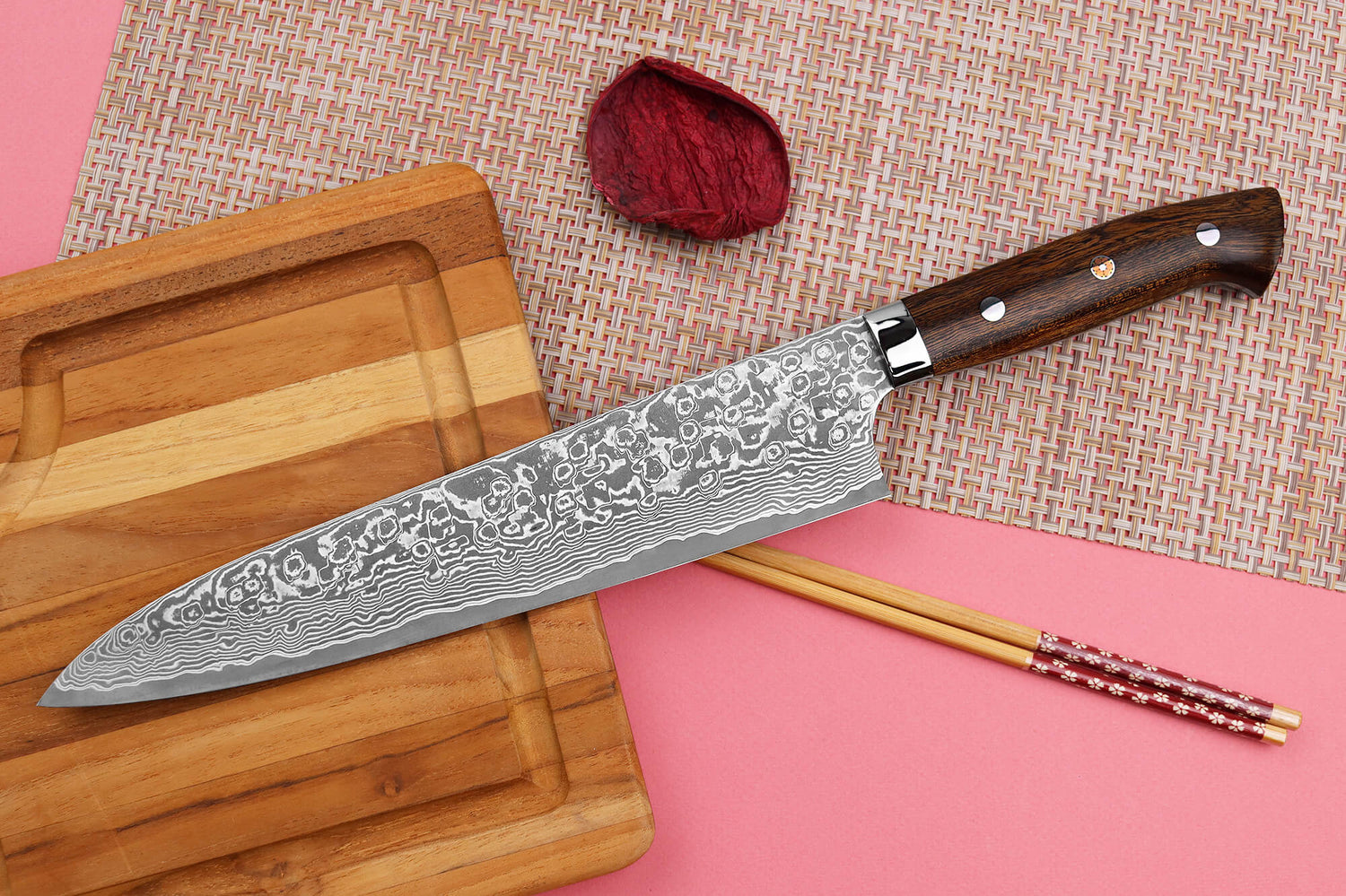 Couteau de chef japonais Takeshi Saji R2 Damas Mosaïque 24cm