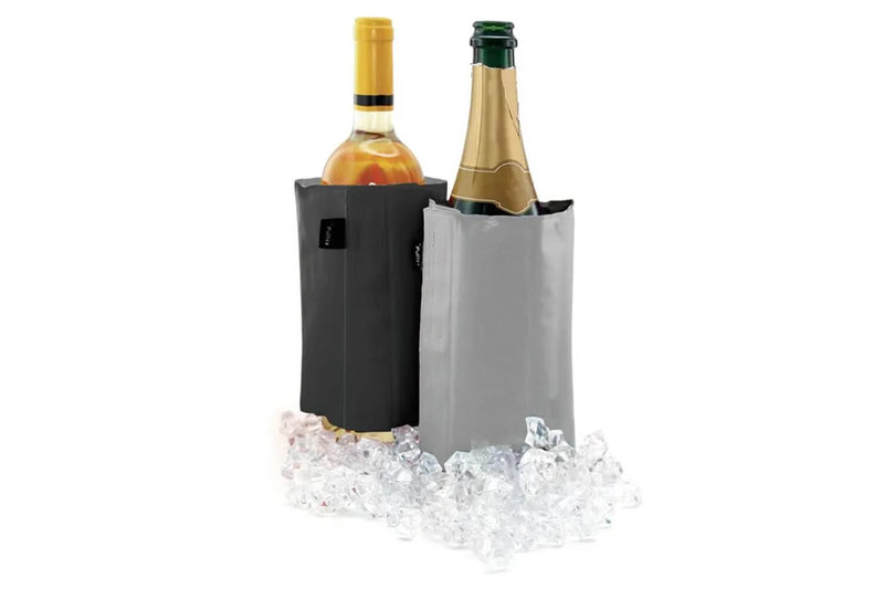 Set de 2 refroidisseurs à vin Pulltex noir et gris réversibles