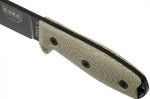 Couteau Esee 4 4PB-017 lame acier carbone 11,6cm manche micarta vert clair + étui