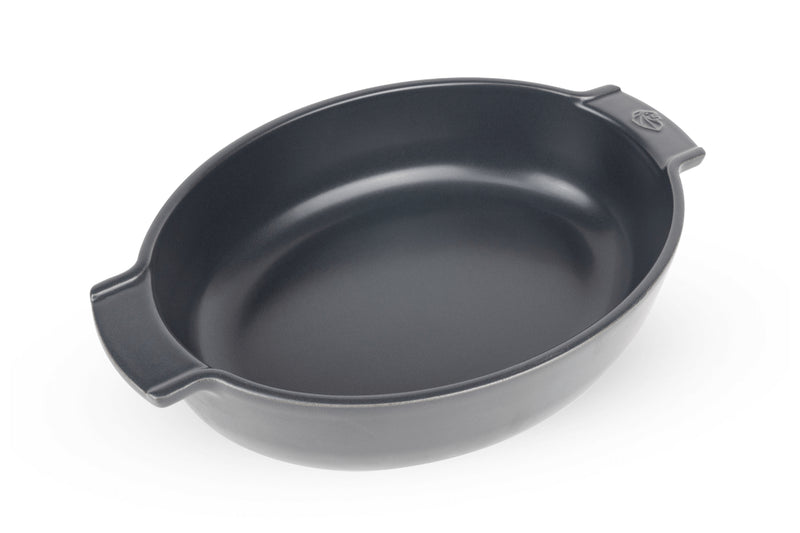 Plat four ovale Peugeot Appolia en céramique ardoise - 31 cm
