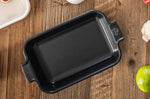 Plat four rectangle Peugeot Appolia en céramique ardoise 18x12x4,5cm