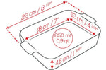Plat four rectangle Peugeot Appolia en céramique ardoise 18x12x4,5cm