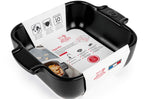 Plat four carré Peugeot Appolia en céramique noire satinée 13x13x4,5cm