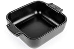 Plat four carré Peugeot Appolia en céramique noire satinée 13x13x4,5cm