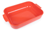Plat four rectangle Peugeot Appolia en céramique rouge 30x22x6,8cm