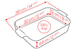 Plat four rectangle Peugeot Appolia en céramique rouge 30x22x6,8cm