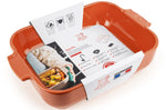 Plat four rectangle Peugeot Appolia en céramique terracotta - 32 cm