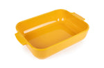 Plat four rectangle Peugeot Appolia en céramique jaune safran - 32 cm