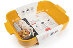 Plat four rectangle Peugeot Appolia en céramique jaune safran - 32 cm
