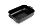 Plat four rectangle Peugeot Appolia en céramique noire satinée - 25 cm