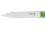 Couteau d'office Opinel Les Essentiels + n°313 lame 10cm crantée manche en polymère vert