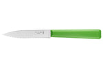 Couteau d'office Opinel Les Essentiels + n°313 lame 10cm crantée manche en polymère vert
