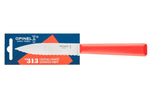 Couteau d'office Opinel Les Essentiels + n°313 lame 10cm crantée manche en polymère rouge