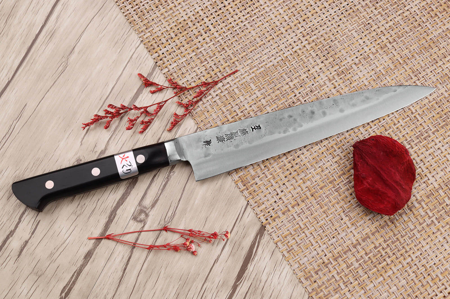 Couteau sujihiki 21cm japonais artisanal Fujiwara Maboroshi