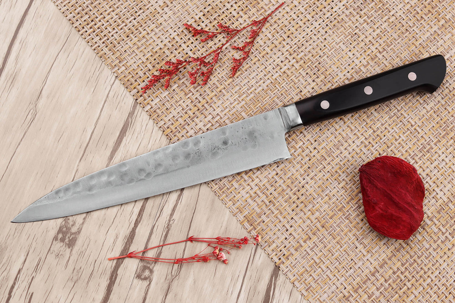 Couteau sujihiki 21cm japonais artisanal Fujiwara Maboroshi