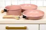 L'Incroyable Kit Cookut 2 poêles et 1 casserole à poignée amovible - guimauve