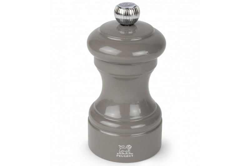 Moulin à sel sec manuel Peugeot Bistro en bois de hêtre laqué gris taupe 10cm