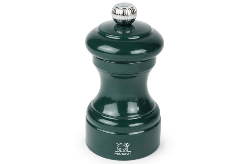 Moulin à sel sec manuel Peugeot Bistro en bois de hêtre laqué vert forêt 10cm