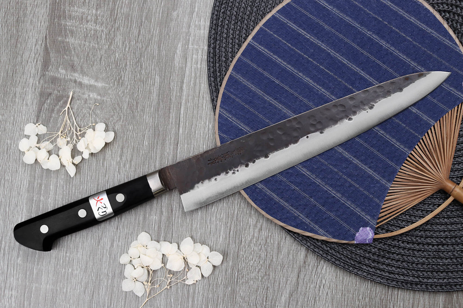 Couteau sujihiki 24cm japonais artisanal Fujiwara Denka