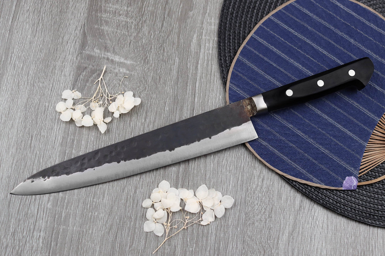 Couteau sujihiki 24cm japonais artisanal Fujiwara Denka
