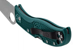 Couteau pliant Spyderco LeafJumper C262SBLK390 lame dentée manche nylon / fibre de verre bleu 11,3cm