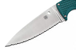 Couteau Spyderco Enuff 2 K390 FB31SBL2K390 lame dentée 10cm manche nylon / fibres de verre bleu + étui