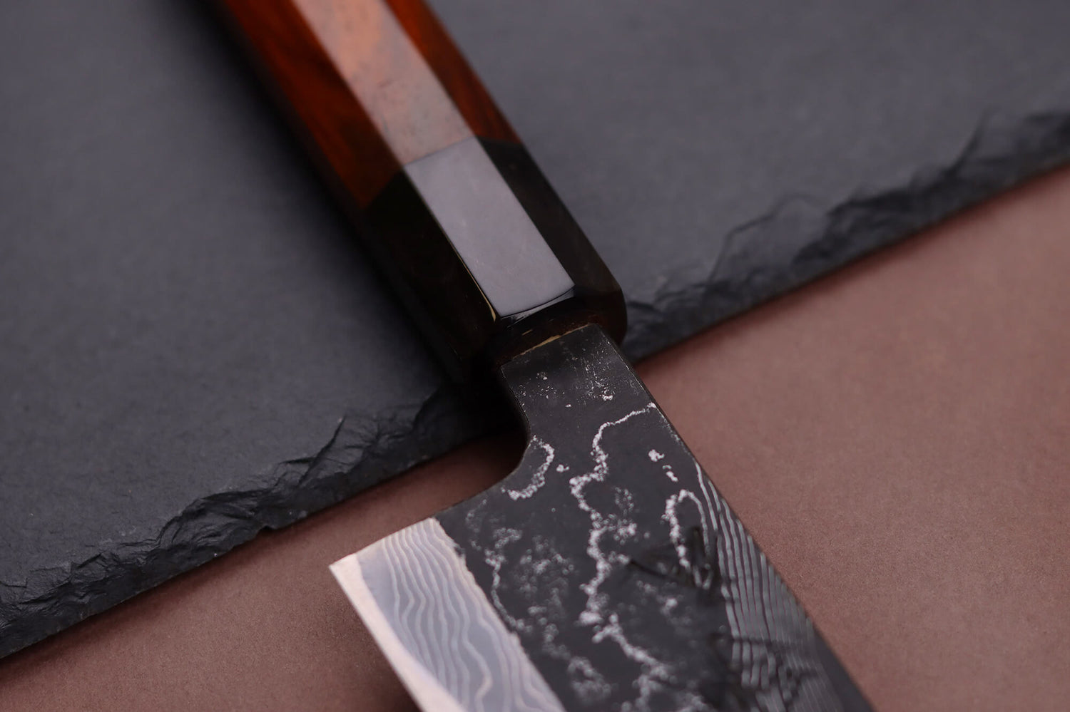 Couteau de chef 21cm japonais artisanal Hinoura Tsukasa River Jump manche bloodwood